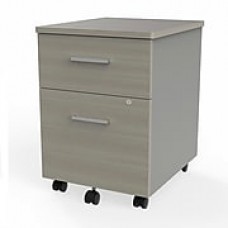 Linea Italia Filing Cabinet, Wood With Metal, Ash/Silver (ZUD106)