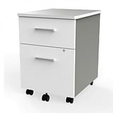 Linea Italia Filing Cabinet, Wood With Metal, White/Silver (ZUS106)