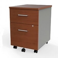 Linea Italia Filing Cabinet, Wood With Metal, Cherry/Silver (ZUC106)