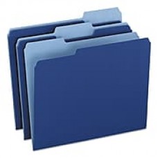 Pendaflex Two-Tone File Folder, 1/3 Top Tab, Letter, Navy Blue/Light Navy Blue, 100/Box