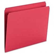 Smead 11pt 1, Ply Tab Str, Cut Color File Folders, Letter Size, 0.75" Exp  11 pt. Folder Thickness, Red, 100/Box