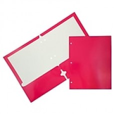 JAM Paper® 2 Pocket Laminated Glossy 3 Hole Punched School Folders, Fuchsia Hot Pink, 25/Pack (385GHPFUD)