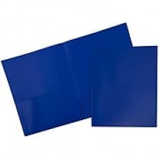 JAM Paper® Plastic 2 Pocket Pop School Folders, Blue, 96/pack