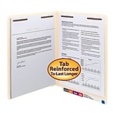 Smead End Tab Fastener File Folder, Shelf-Master Reinforced Straight-Cut Tab, 2 Fasteners, Letter, Manila, 50/Box (34115)