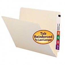 Smead End Tab File Folder, Shelf-Master Reinforced Straight-Cut Tab, Letter Size, Manila, 100/Box (24109)