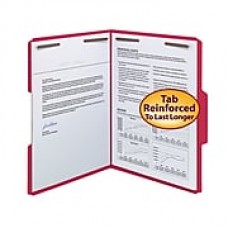 Smead Fastener File Folder, 2 Fasteners, Reinforced 1/3-Cut Tab, Letter Size, Red, 50/Box (12740)