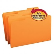 Smead File Folder, Reinforced 1/3-Cut Tab, Legal Size, Orange, 100/Box (17534)