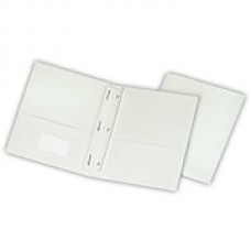 LUX 9" x 12" Presentation Folders w/ Brads 250/Pack, White (912WHITEBRAD250)