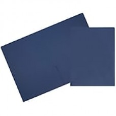 JAM Paper® 2 Pocket Matte Cardstock Presentation Folder, Presidential Blue, 100/pack (166632659c)