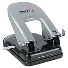 PaperPro® 40-Sheet Two-Hole Manual Punch, Black/Silver