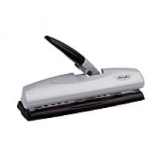 Swingline® LightTouch® High Capacity Desktop 2-7 Hole Punch, Low Force, 20 Sheet Capacity, Black/Silver (A7074030)