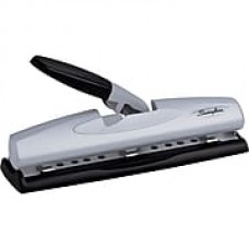 Swingline® LightTouch® Desktop 2-3-Hole Punch, 12 Sheet Capacity, Silver/Black (A7074026)