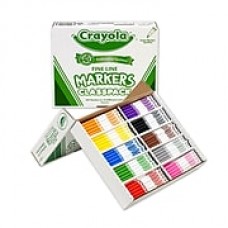 Crayola® Classpack® Fine Line Markers, 200/Box