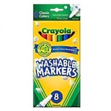 Crayola Classic Color Ultra-Clean Washable Markers fine tip pack of 8 [Pack of 4]