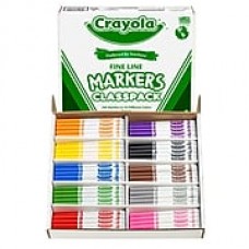 Crayola Classpack Markers 200ct Non Washable Fine Tip, Asst (BIN8210)