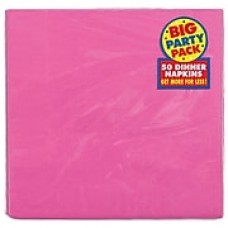 Amscan Big Party Pack Dinner Napkin, 2-Ply, Bright Pink, 6/Pack, 50 Per Pack (62215.103)