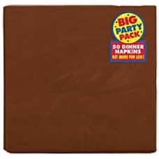 Amscan Big Party Pack Dinner Napkin, 2-Ply, Chocolate Brown, 6/Pack, 50 Per Pack (62215.111)