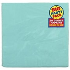 Amscan Big Party Pack Dinner Napkin, 2-Ply, Robins Egg Blue, 6/Pack, 50 Per Pack (62215.121)