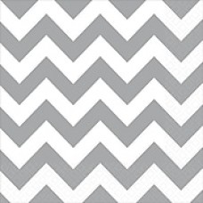 Amscan Chevron Lunch Napkins, 6.5'' x 6.5'', White, 8/Pack, 16 Per Pack (511492.08)