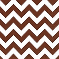 Amscan Chevron Lunch Napkins, 6.5'' x 6.5'', Chocolate Brown, 8/Pack, 16 Per Pack (511492.111)