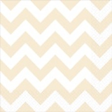 Amscan Chevron Lunch Napkins, 6.5'' x 6.5'', Ivory, 8/Pack, 16 Per Pack (511492.57)