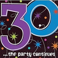 Amscan The Party Continues 30 Lunch Napkins, 6.5'' x 6.5'', 8/Pack, 16 Per Pack (519794)