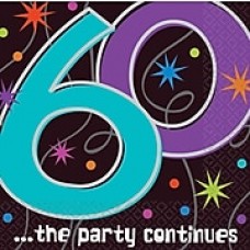 Amscan The Party Continues 60 Lunch Napkins, 6.5'' x 6.5'', 8/Pack, 16 Per Pack (519797)