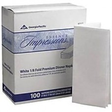 Linen Dinner Napkins, 17"x17", One-Ply, 100 Napkins/Pack, 4 Packs/Carton, White