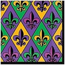 Amscan Fleur De Lis Paper Lunch Napkins, 6.5" x 6.5",Pack of 3, 36 Per Pack (711902)