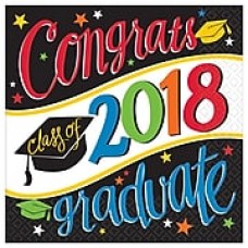 Amscan Graduation Going Places 2018 Luncheon Napkins, 6.5" x 6.5", Paper, 3/Pack, 36 Per Pack (711939)