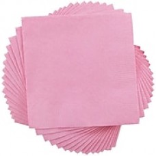 JAM Paper® Square Lunch Napkins, Medium, 6.5x6.5, Baby Pink, 600/box (6255620714b)