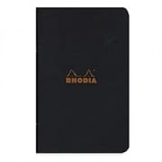 Rhodia Staplebound Notebooks Graph, Black Cover, 3" x 4 3/4", 24 Sheets, 10/Pack (92590-PK10)