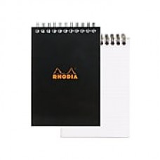 Rhodia Wirebound Notebooks Graph 4 In. X 6 In. Black [Pack Of 5] (5PK-135009)