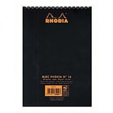 Rhodia Wirebound Notebooks Graph 6 In. X 8 1/4 In. Black [Pack Of 5] (5PK-165009)