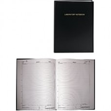 Lab Research Notebook, Quadrille, 8-3/4w x 11-1/4h, 72 White Pages, Black Cover