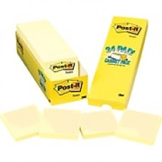 Post-it® Notes, 3" x 3", Canary Yellow, 24 Pads/Cabinet Pack (654-24CP)