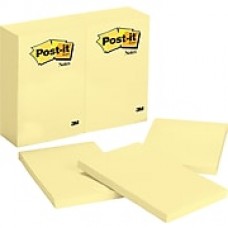 Post-it® Notes, 4" x 6", Canary Yellow, 12 Pads/Pack (659-YW)