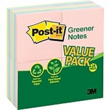 Post-it® Recycled Notes, 3" x 3", Helsinki Collection, 24 Pads/Pack (654-RP24AP)