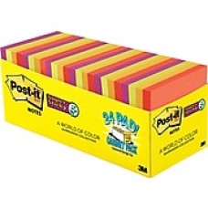 Post-it® Super Sticky Notes, 3" x 3", Marrakesh Collection, 24 Pads/Cabinet Pack (654-24SSAN-CP)