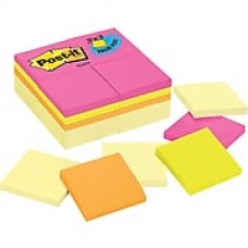 Post-it® Notes, 3" x 3", Canary Yellow, Cape Town Collection, 24 Pads/Pack (654CYP24VA)