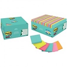 Post-it® Super Sticky Notes, 3" x 3", Miami Collection, 48 Pads/Pack (654-48SSMIA)