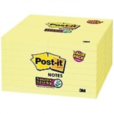 Post-it® Super Sticky Notes, 3" x 3", Canary Yellow, 36 Pads/Pack (65436SSCY)