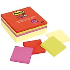 Post-it® Super Sticky Notes, 3" x 3", Marrakesh Collection, 24 Pads/Pack (65424SSCYN)