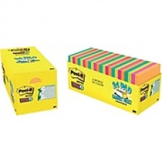 Post-it® Super Sticky Notes, 3" x 3", Bora Bora and Rio de Janeiro, Assorted Colors, 24 Pads/Pack (654-24SSAUT-CP)