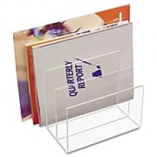 Kantek, Clear Acrylic Desk File, Three Sections, 8 x 6 1/2 x 7 1/2, Clear, Each (AD-45)