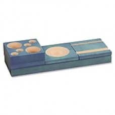 Safco Blue Splash Wood Desk Set, 2.3" Height x 10.6" Width x 3.5" Depth, Desktop, Blue, Pine Wood, 1 Set