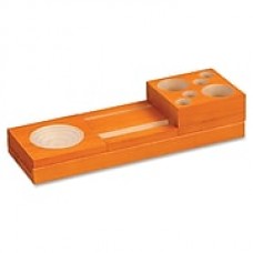 Safco Orange Splash Wood Desk Set, 2.3" Height x 10.6" Width x 3.5" Depth, Desktop, Orange, Pine Wood, 1 Set