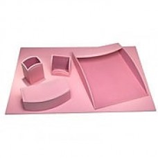 Dacasso  Faux Leather Office Organizing Desk Set - Cameo Pink (DCSS496)
