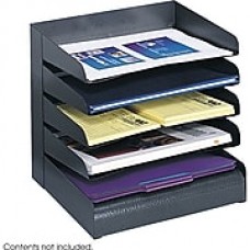 Safco® Black Desk Tray Sorter, 5-Compartments (3127BL)