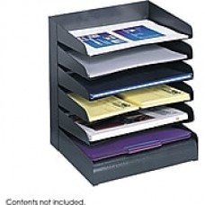 Safco® 3128 Black Desk Tray Sorter, 6 Compartments (3128BL)